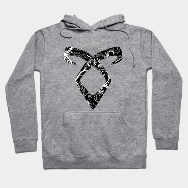 Shadowhunters rune - Angelic power rune (floral decorations - solid shape) | Malec | Mundane | Parabatai | Alec, Magnus, Clary, Jace, Izzy Hoodie by Vane22april